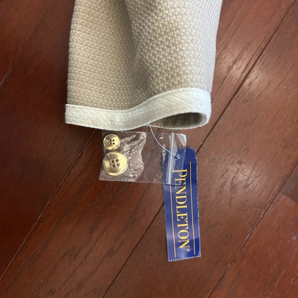 NWT Pendleton Jacket Womens Size 10 White & Tan Button Down Business Blazer - Picture 7 of 10